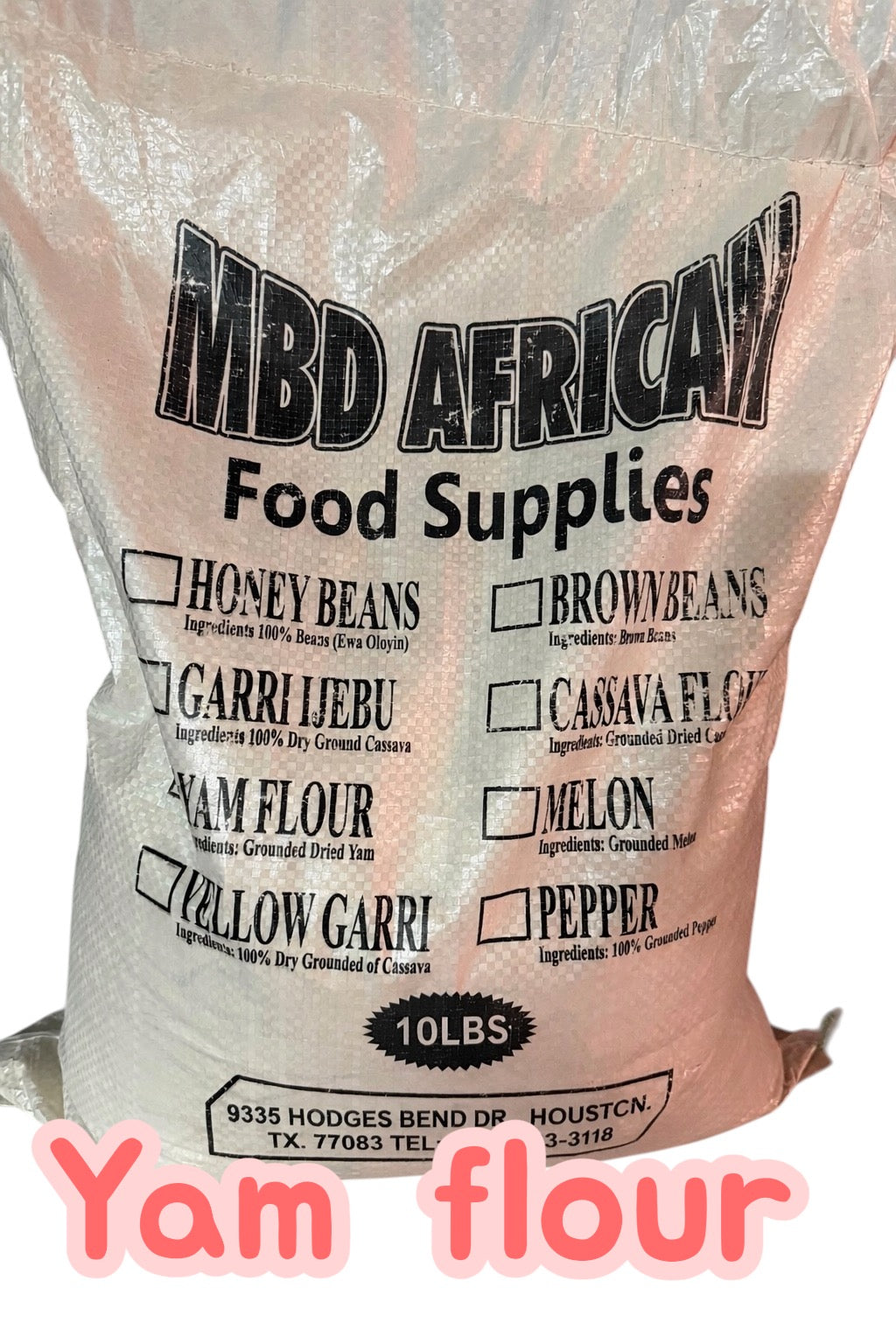 100% Yam Flour 10lbs ,